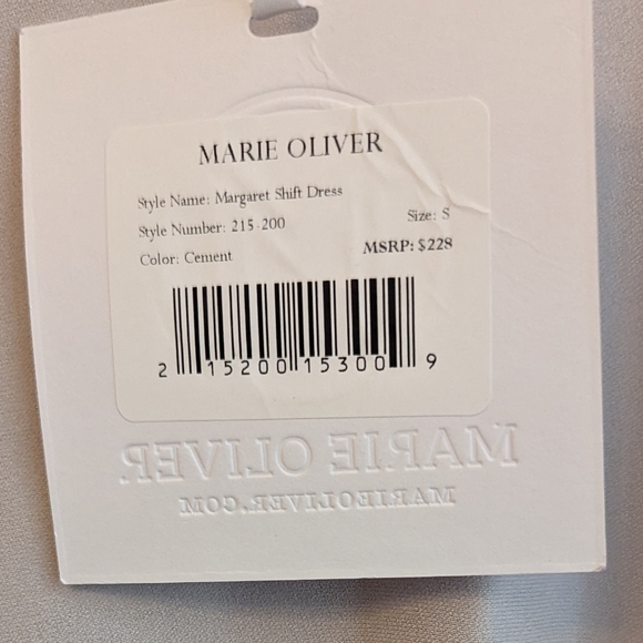 NWT Marie Oliver Maragaret Shift Dress in Cement Color Size S - Picture 3 of 5